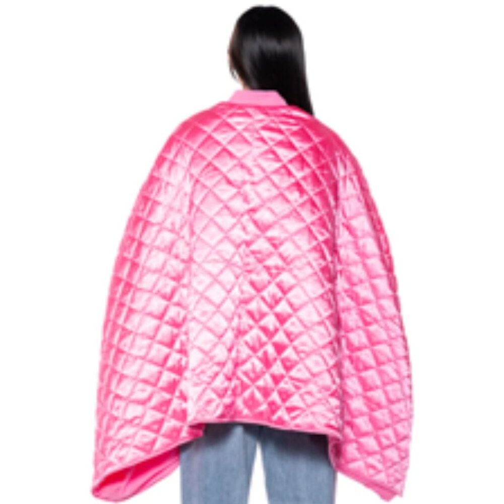AKIRA - QUILTED PINK PONCHO - Picture 4 of 4